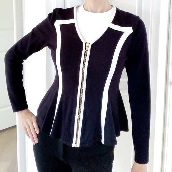 I.N.C International Concepts Long Sleeve ZipUp A-line Fit Stitch Stripe … - Picture 1 of 9